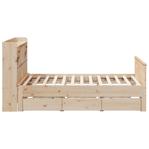 vidaXL Bookcase Bed without Mattress 180x200 cm Super King Solid Wood Pine