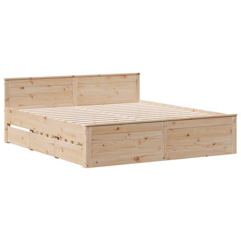 vidaXL Bookcase Bed without Mattress 180x200 cm Super King Solid Wood Pine
