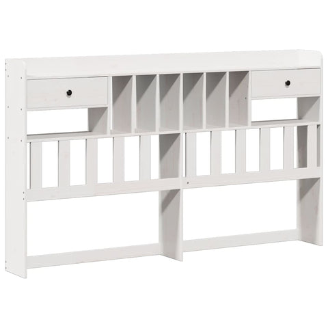 vidaXL Bookcase Bed without Mattress White 180x200 cm Super King Solid Wood Pine