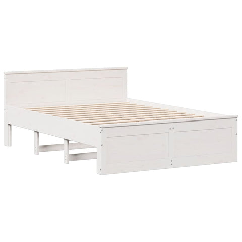 vidaXL Bookcase Bed without Mattress White 150x200 cm King Solid Wood Pine