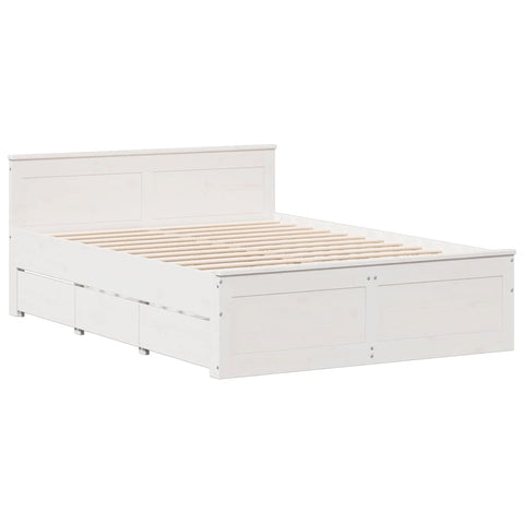 vidaXL Bookcase Bed without Mattress White 140x200 cm Solid Wood Pine