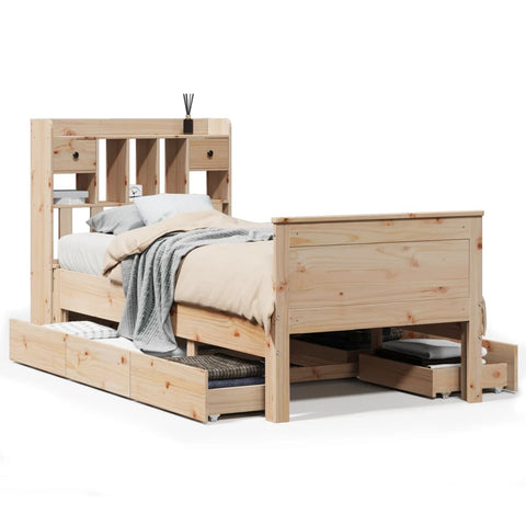 vidaXL Bookcase Bed without Mattress 100x200 cm Solid Wood Pine