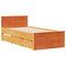 vidaXL Bookcase Bed without Mattress Wax Brown 100x200 cm Solid Wood Pine