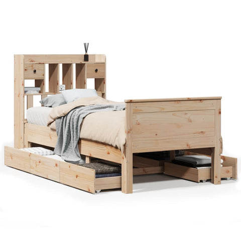 vidaXL Bookcase Bed without Mattress 90x200 cm Solid Wood Pine