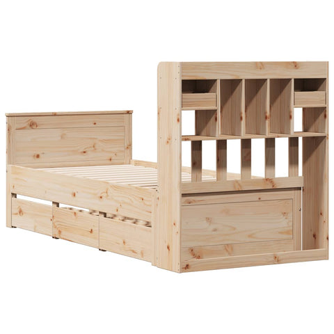 vidaXL Bookcase Bed without Mattress 90x200 cm Solid Wood Pine
