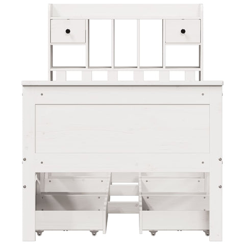 vidaXL Bookcase Bed without Mattress White 90x200 cm Solid Wood Pine