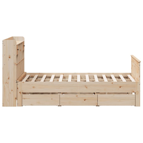 vidaXL Bookcase Bed without Mattress 140x190 cm Solid Wood Pine