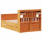 vidaXL Bookcase Bed without Mattress Wax Brown 135x190 cm Double Solid Wood Pine