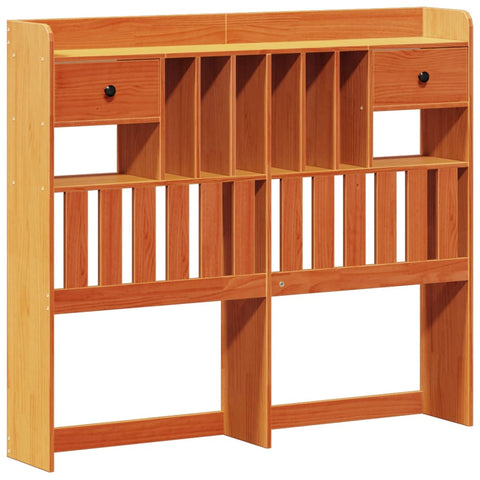 vidaXL Bookcase Bed without Mattress Wax Brown 135x190 cm Double Solid Wood Pine