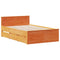 vidaXL Bookcase Bed without Mattress Wax Brown 135x190 cm Double Solid Wood Pine