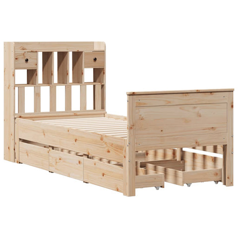 vidaXL Bookcase Bed without Mattress 90x190 cm Single Solid Wood Pine