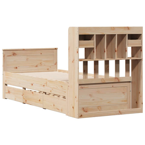 vidaXL Bookcase Bed without Mattress 90x190 cm Single Solid Wood Pine