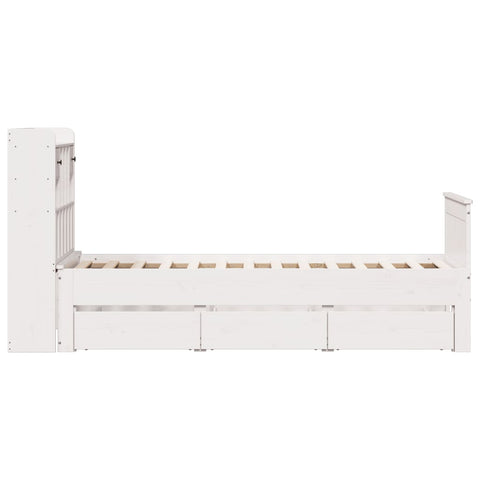 vidaXL Bookcase Bed without Mattress White 90x190 cm Single Solid Wood Pine