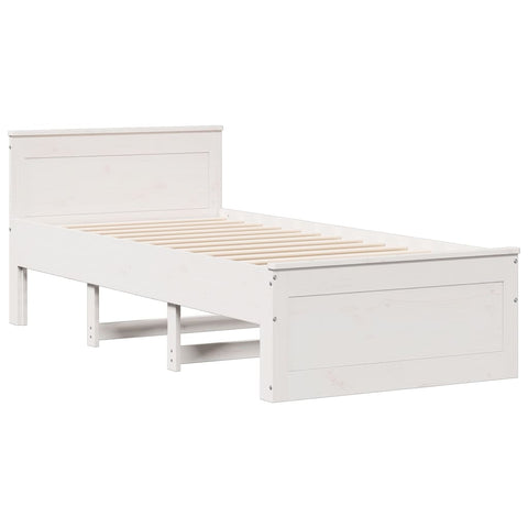 vidaXL Bookcase Bed without Mattress White 90x190 cm Single Solid Wood Pine