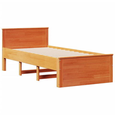 vidaXL Bookcase Bed without Mattress Wax Brown 90x190 cm Single Solid Wood Pine