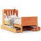 vidaXL Bookcase Bed without Mattress Wax Brown 75x190 cm Small Single Solid Wood Pine