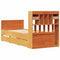 vidaXL Bookcase Bed without Mattress Wax Brown 75x190 cm Small Single Solid Wood Pine