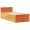 vidaXL Bookcase Bed without Mattress Wax Brown 75x190 cm Small Single Solid Wood Pine