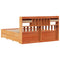vidaXL Bookcase Bed without Mattress Wax Brown 180x200 cm Super King Solid Wood Pine