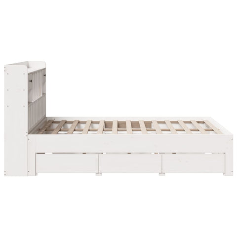 vidaXL Bookcase Bed without Mattress White 160x200 cm Solid Wood Pine