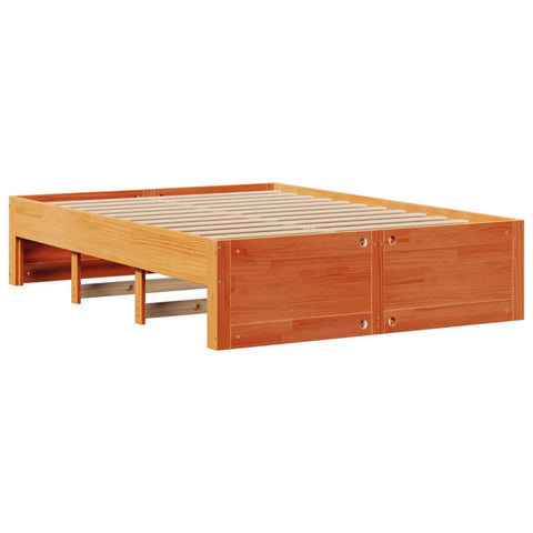 vidaXL Bookcase Bed without Mattress Wax Brown 160x200 cm Solid Wood Pine