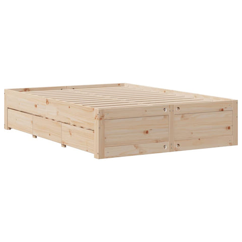 vidaXL Bookcase Bed without Mattress 150x200 cm King Size Solid Wood Pine