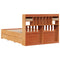 vidaXL Bookcase Bed without Mattress Wax Brown 150x200 cm King Size Solid Wood Pine