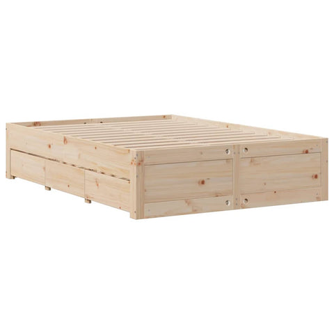vidaXL Bookcase Bed without Mattress 140x190 cm Solid Wood Pine