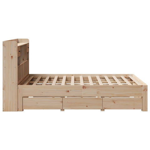 vidaXL Bookcase Bed without Mattress 140x190 cm Solid Wood Pine