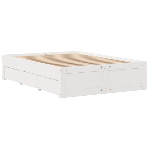 vidaXL Bookcase Bed without Mattress White 140x190 cm Solid Wood Pine