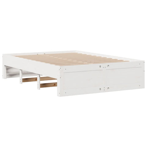 vidaXL Bookcase Bed without Mattress White 140x190 cm Solid Wood Pine