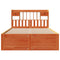 vidaXL Bookcase Bed without Mattress Wax Brown 140x190 cm Solid Wood Pine
