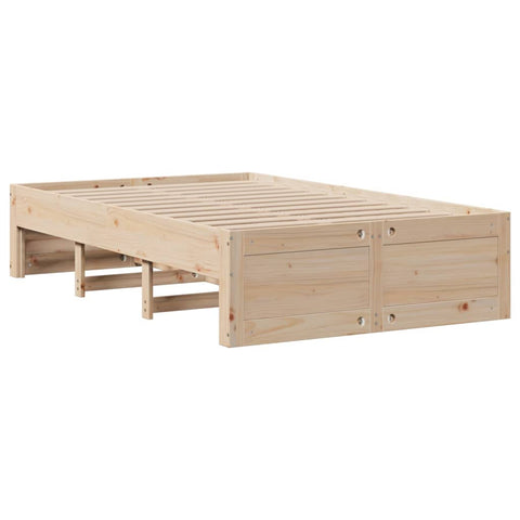 vidaXL Bookcase Bed without Mattress 135x190 cm Double Solid Wood Pine