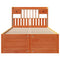 vidaXL Bookcase Bed without Mattress Wax Brown 135x190 cm Double Solid Wood Pine