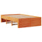 vidaXL Bookcase Bed without Mattress Wax Brown 135x190 cm Double Solid Wood Pine