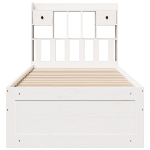 vidaXL Bookcase Bed without Mattress White 90x190 cm Single Solid Wood Pine