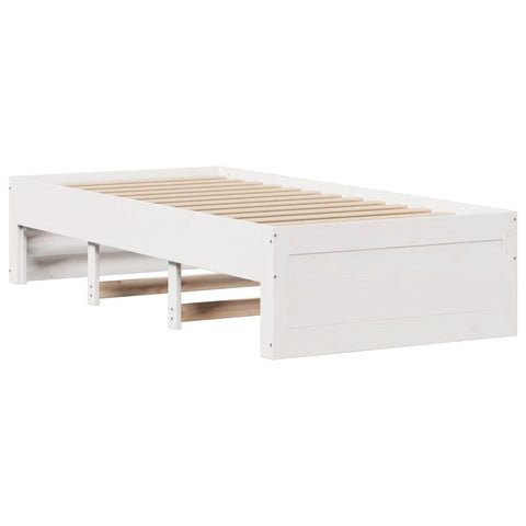 vidaXL Bookcase Bed without Mattress White 90x190 cm Single Solid Wood Pine