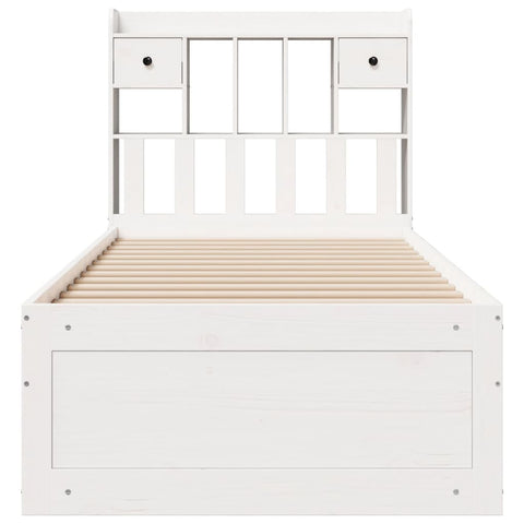vidaXL Bookcase Bed without Mattress White 75x190 cm Small Single Solid Wood Pine