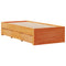 vidaXL Bookcase Bed without Mattress Wax Brown 75x190 cm Small Single Solid Wood Pine