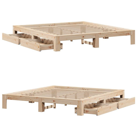 vidaXL Bed Frame without Mattress 200x200 cm Solid Wood Pine