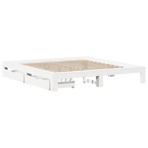 vidaXL Bed Frame without Mattress White 200x200 cm Solid Wood Pine