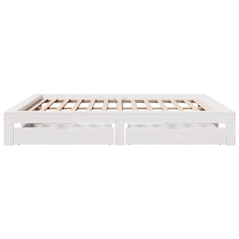 vidaXL Bed Frame without Mattress White 200x200 cm Solid Wood Pine