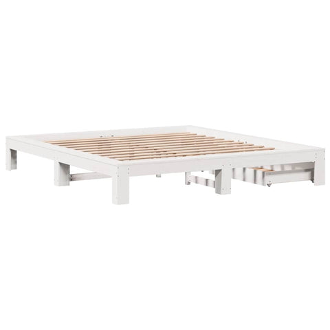 vidaXL Bed Frame without Mattress White 200x200 cm Solid Wood Pine