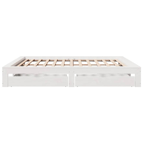 vidaXL Bed Frame without Mattress White 180x200 cm Super King Solid Wood Pine