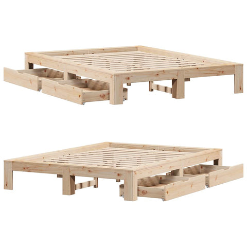 vidaXL Bed Frame without Mattress 160x200 cm Solid Wood Pine