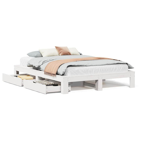 vidaXL Bed Frame without Mattress White 160x200 cm Solid Wood Pine