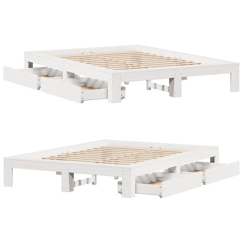 vidaXL Bed Frame without Mattress White 160x200 cm Solid Wood Pine