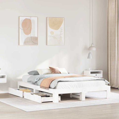 vidaXL Bed Frame without Mattress White 160x200 cm Solid Wood Pine