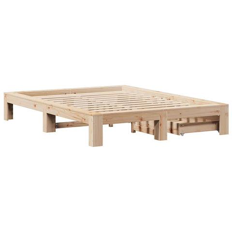 vidaXL Bed Frame without Mattress 140x200 cm Solid Wood Pine