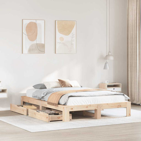 vidaXL Bed Frame without Mattress 140x200 cm Solid Wood Pine